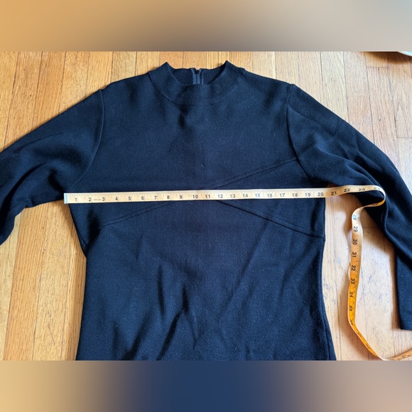 80s Vintage RK Originals Black Knit Long Sleeve Dress - Picture 5 of 7